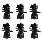 Beistle Metallic Wrapped Balloon Weight - 6 Pack, Black Balloon Centerpiece and Bouquet Holders, Party Decoration Accessories fo