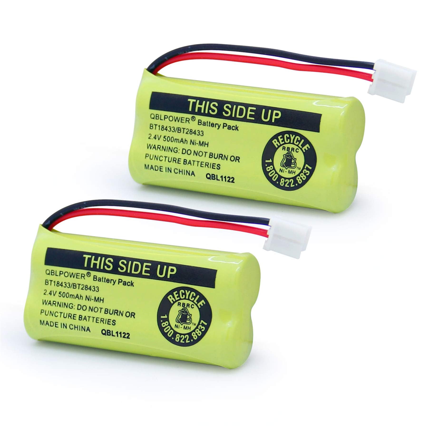 QBLPOWER 2.4V Rechargeable Battery Compatible with AT&T Vtech Phones BT18433 BT184342 BT28433 BT284342 BT-8300 BATT-6010 BT1011 