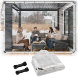 6x8ft Ultra Clear Tarps Heavy Duty Waterproof - 11.8mil Thick Vinyl Plastic Tarpaulin with Grommets, Thicken Transparent PVC Win