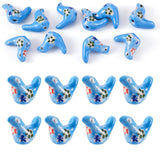 Elecrelive 10Pcs Sky Blue Bird Ceramic Beads Painted Animal Porcelain Spacer Beads Colorful Cartoon Pigeon Charms for DIY Bracel