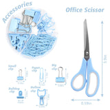 Blue Desk Accessories, Blue Office Supplies, Stapler and Tape Dispenser Set, Blue Desk Accessory Kit, Gift for Students, Women,