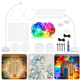 OurWarm 8.2FT & 6FT Lighted Balloon Arch Kit, Free Bending Top Balloon Arch Stand with Base, Half Arch Balloon Stand for Floor B