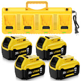 Goldspill 4 Packs 12000mAh DCB206 Replacement for Dewalt 20V Battery and DCB104 Charger Compatible with Dewalt 20V Max Battery L