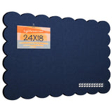 Lightomorrow Scalloped Bulletin Board, 24 x 18 Inches Felt Pin Board - Decorative Cork Alternative for Wall, Foldable Picture Se