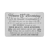 DEGASKEN Granddaughter 13th Birthday Card - Happy 13th Birthday Card for Granddaughter - Birthday Gifts for 13 Year Old Granddau