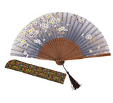 Amajiji Charming Elegant Modern Woman Handmade Bamboo Silk 8.27 (21cm) Folding Pocket Purse Hand Fan, Collapsible Transparent 