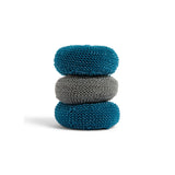 Full Circle Clean Ocean Netted Scrubbers - Set of 3 Dish Scrubbers. Non-Stick Safe. Quick Drying. Odor Resistant. Made Out of 10