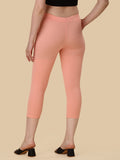 Wedani Women'S Solid Stretch Slim Fit Capri Pants (Large Pink),Pink,30,Polyester,capri,
