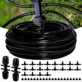 100FT 1/4 Inch Drip Irrigation kit Tubing Distribution Hose Tube for Garden Drip Irrigation System (Includes 2 Pack 6-Way Connec