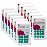 CHARLES LEONARD (12 PK) COLOR CODING LABELS GREEN 45125-12