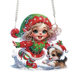 AiYuanzsh Diamond Painting Pendant Kit for Adults, 5D Special Shape Crystal Rhinestones Diamond Art Hanging Sign, Merry Christma