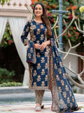 Gosriki Women'S Rayon Blend Straight Printed Kurta With Pant & Dupatta (Alaya Navy Blue-Gs_Xl_Navy Blue_X-Large),Navy Blue,,B0DD75KX8F