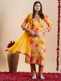 Anni Designer Women'S Rayon Blend Straight Printed Kurta With Pant & Dupatta (Ganita Mustard-Vks01_5Xl_Mustard_Xxxxx-Large),Mustard,5XL,,,