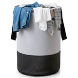 GLUN Round Hanging Laundry Bag, Pack of 1 Solid Grey & Black, Water Repellent, Lightweight & Durable Bag for Toys, Dirty Clothes