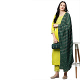 Gosriki Women'S Cotton Straight Kurta With Palazzo & Dupatta (Surat New Green_Xxl_Green_Xx-Large),Green,2,B09F9S8B5W