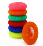 MoonEyes Plastic Round Scrubber Pads for Kitchen Utensils, Dishes, Sinks, Counters, Multicolour, (Pack of 6)
