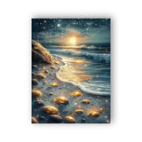 Wergund Diamond Art Moon, Diamond Art Kits for Adults Beach Scenery, Diamond Painting Full Drill Crystal Rhinestone Embroidery C