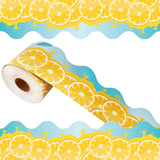 YUUIKLLE 69 Feet Lemon Zest Border Bulletin Board Summer Lemon Slices Juice Scalloped Rolled Border Trim for Back to School Clas