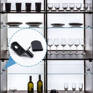 Risbay 40PCS Black 0.2 Stainless Steel Cabinet Shelf Pegs Support Cabinet Shelf Pins L Shape Furniture Replacement Peg with Ca