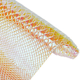 CALFOVERA 53 x 11.8 Inch Glossy Mirrored Vinyl Fabric Gold Snake Skin Embossed PU Leather Sheets Snake Textured Holographic Synt