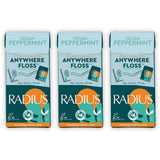 RADIUS Vegan Peppermint Anywhere Floss Travel Dental Floss for Oral Care Boost Non Toxic Tooth & Gum Protection (20 Single Use F