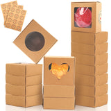 Moukiween 30 PCS Kraft Soap Boxes for Homemade Soap, 2.95 X 2.95X 1.18 Inch Packaging Gift Boxes with Window, Small Square Soap 