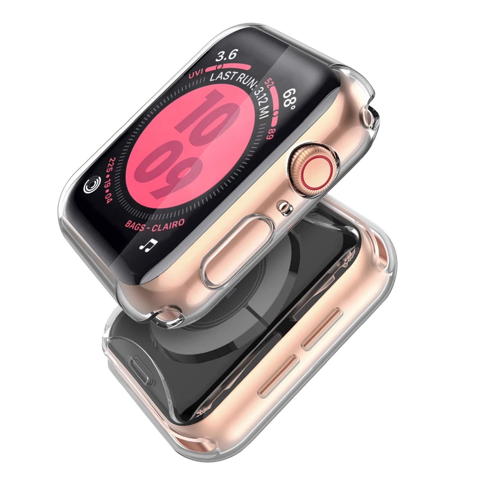 (2 Pack) Langboom Case For Apple Watch Se Series 6 Series 5 Series 4 40Mm, Durable Tpu Screen Protector, Hd Clear Ultra-Slim Cov