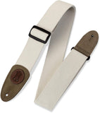 Levy's Leathers Signature Cotton Series 2 Guitar Strap with Tri-Glide Adjustment; Natural (MSSC8-NAT)