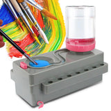 Paint Brush Cleaner, Upgrade Paint Brush Rinser with Drain and Brush Holder, Strengthen Water Recycling Brush Rinser Cup, Paint