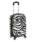 Rockland Safari Hardside Spinner Wheel Luggage, Zebra, CarryOn 20Inch