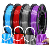 Reprapper Silk TPU Filament, 95A Shore Hardness TPU 1.75mm Bundle, Elastic 3D Printer Filament Pack, Flexible & Soft Filament fo