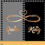 Erosebridal King and Queen Custom Fabric by The Yard Romantic Valentine's Day Indoor Outdoor Fabric Modern Black and Grey His He