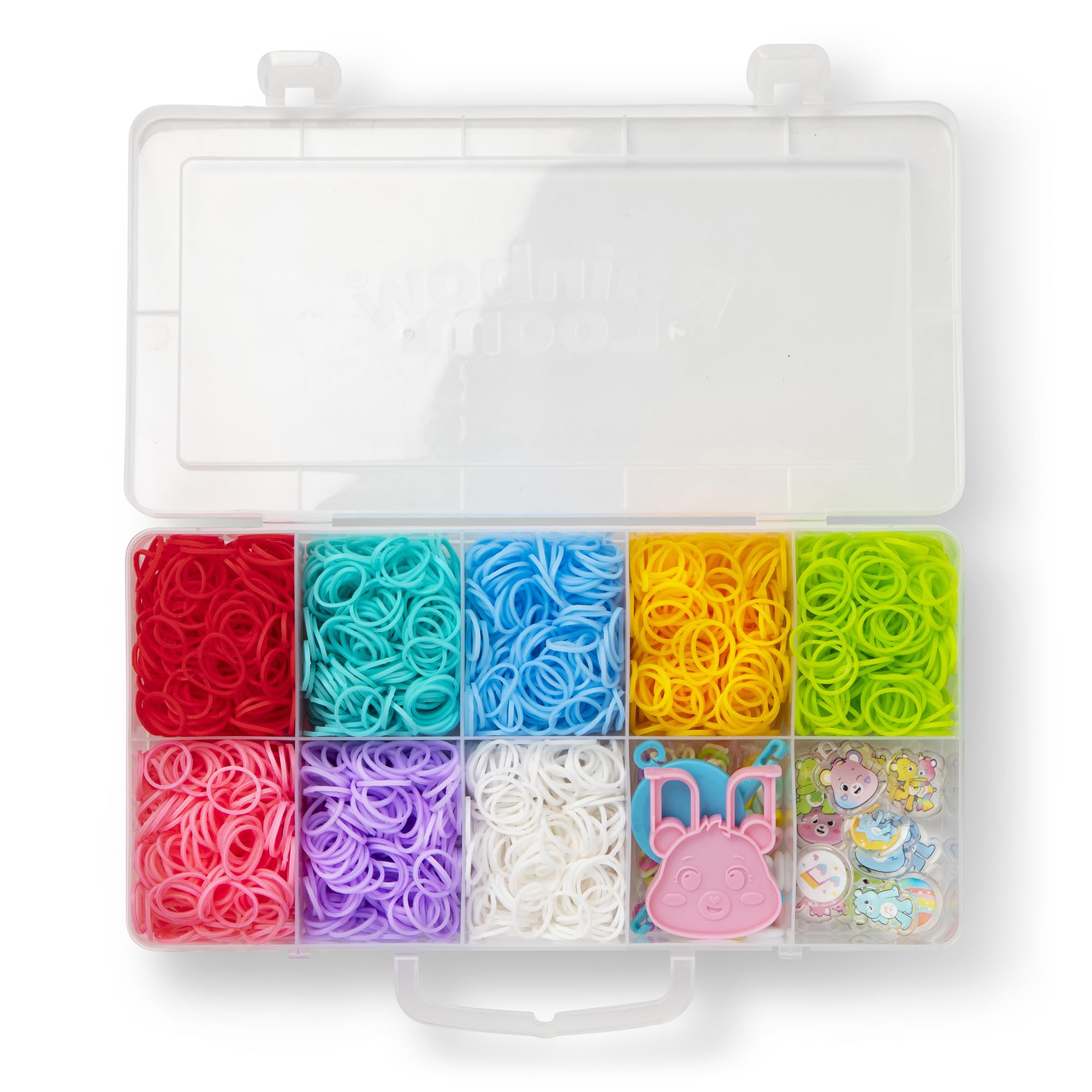 Rainbow Loom: Care Bears Cutetique: Sharing is Caring -16 Charms, DIY Rubber Band Bracelet Kit, Exclusive Cheer Bear Loom, Jewel