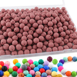 Sunrony 170Pcs 15mm Silicone Beads for Keychain Making, Round Silicone Beads for Pens and Necklace Bracelet Crafts Making(Dark P