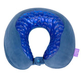 Viaggi Silicone Cooling Gel U Shaped Memory Foam Travel Neck Pillow Blue
