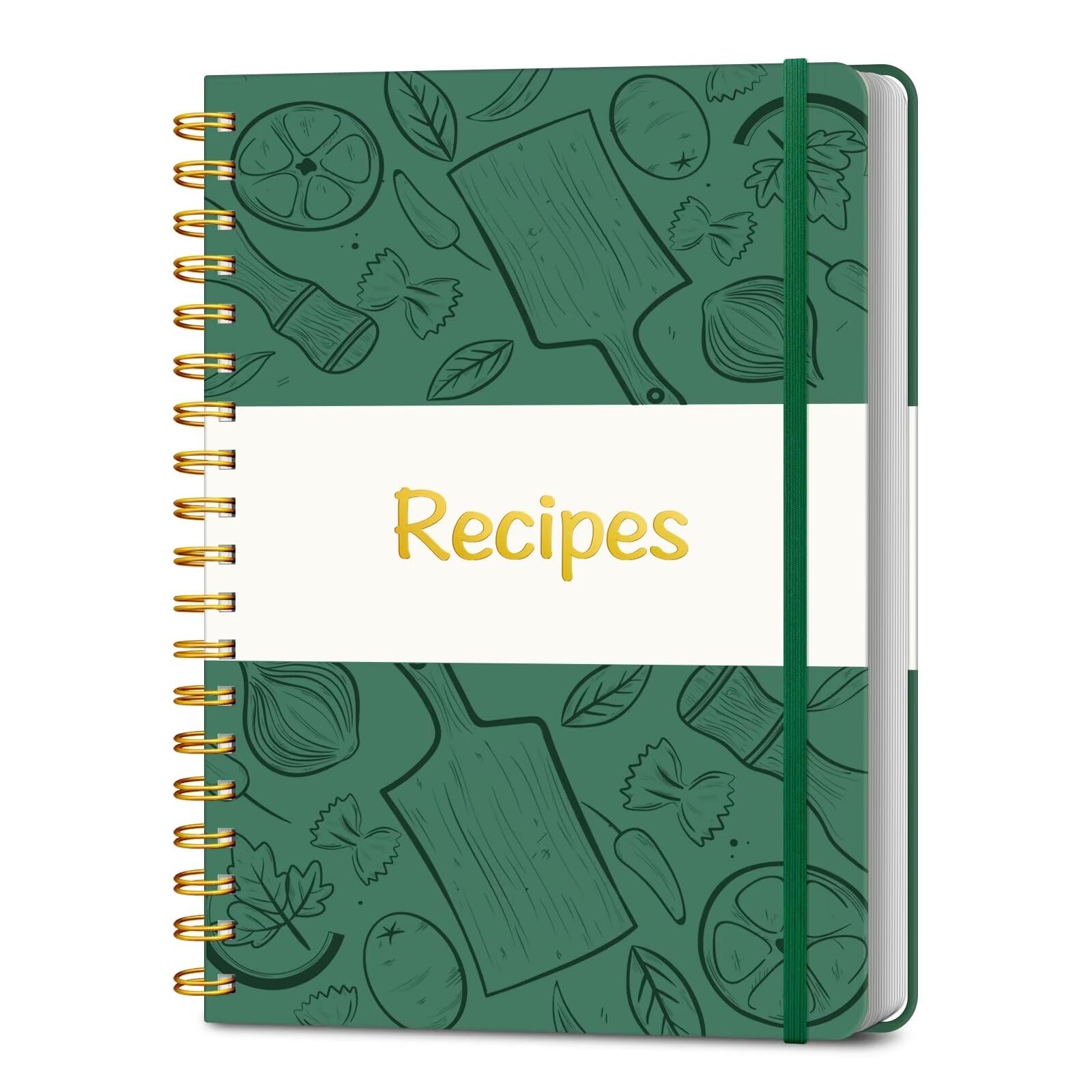 LuBudingJoy Blank Recipe Book to Write in Your Own Recipes. Sprial Hardcover Blank Cookbook, Recipe Journal Hold 150 Recipes(Dar