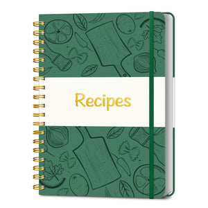 LuBudingJoy Blank Recipe Book to Write in Your Own Recipes. Sprial Hardcover Blank Cookbook, Recipe Journal Hold 150 Recipes(Dar