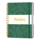 LuBudingJoy Blank Recipe Book to Write in Your Own Recipes. Sprial Hardcover Blank Cookbook, Recipe Journal Hold 150 Recipes(Dar
