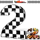 Mifoci 13.7 Race Car Cardboard Fillable Number Box for Charcuterie Fast Birthday Party Decor 1st 2nd 3rd 5th Number Shaped Box B