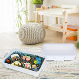 Madzee Plastic Activity Tray with lid for Slime, Beads, Sand and Sensory Toys - 15 Inches (White & Clear)