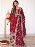 Libas Women'S Silk Blend Kurta Sets (48042_Fuchsia