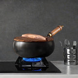 TRENDYNEST 9.45inch Wok Pan with Handle Fuel Frying Wok Pan for Restaurant Hotel Kitchen