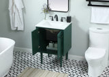 Elegant Decor Indoor Modern Under Sink Bathroom Fixtures Storage Organizer Cabinet 24 Inch Single Bathroom Vanity - Green