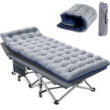Slsy Folding Camping Cot for Adults with Pad, Padded Portable Sleeping Cots, Camp Bed with Carry Bag for Outdoor Travel, Beach, 