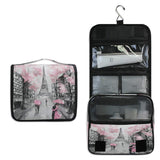 Hanging Toiletry Bag Eiffel Tower Paris Lovers Street Portable Travel Cosmetic Makeup Bag Bathroom Shower Shaving Kit Organizer 