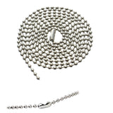 Specialist ID 2 Pack Anti Corrosion Nickel Plated Beaded Neck Chain ID Badge Holders 36 Inch Long Adjustable Length Steel Ne