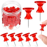 Outus 100 Pcs Giant Push Pins Jumbo Tacks 1 Inch Plastic Head for Cork Board Map Posters Decorations Gifts Under 10 Dollars (Red