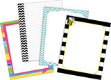 Barker Creek Designer Computer Paper 200 Sheet Set, Chevron & Stripes, MultiDesign, 50 Sheets Each of 4 Colorful Designs, Home,