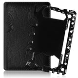 Cholemy 1 Pcs Credit Card Wallet Multitool 46 in 1 Metal Stainless Steel Survival Pocket Tool Bottle Opener Multipurpose Bulk fo