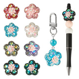 Craftdady 8Pcs Rhinestone Flower Beads Polymer Clay Flower Shape Spacer Beads for Pens 26mm Pave Disco Ball Round Crystal Bead 8
